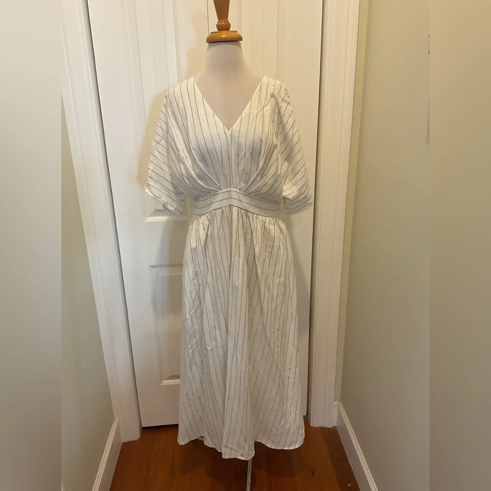 Chico's Dress Metallic Striped Maxi Size Chico’s Size 2P - Picture 3 of 10